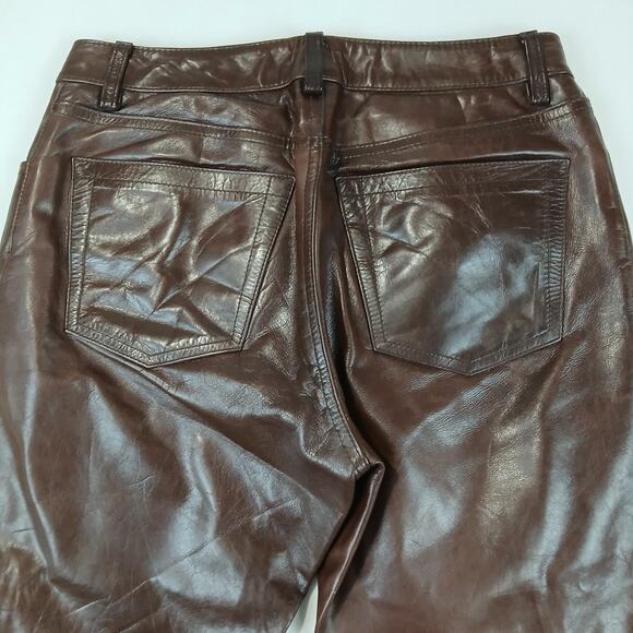 3 PC GAP Leather Boot Cut Pants Womens 28 x 29 Lined 5 Pocket Jeans Style Biker - Picture 14 of 16
